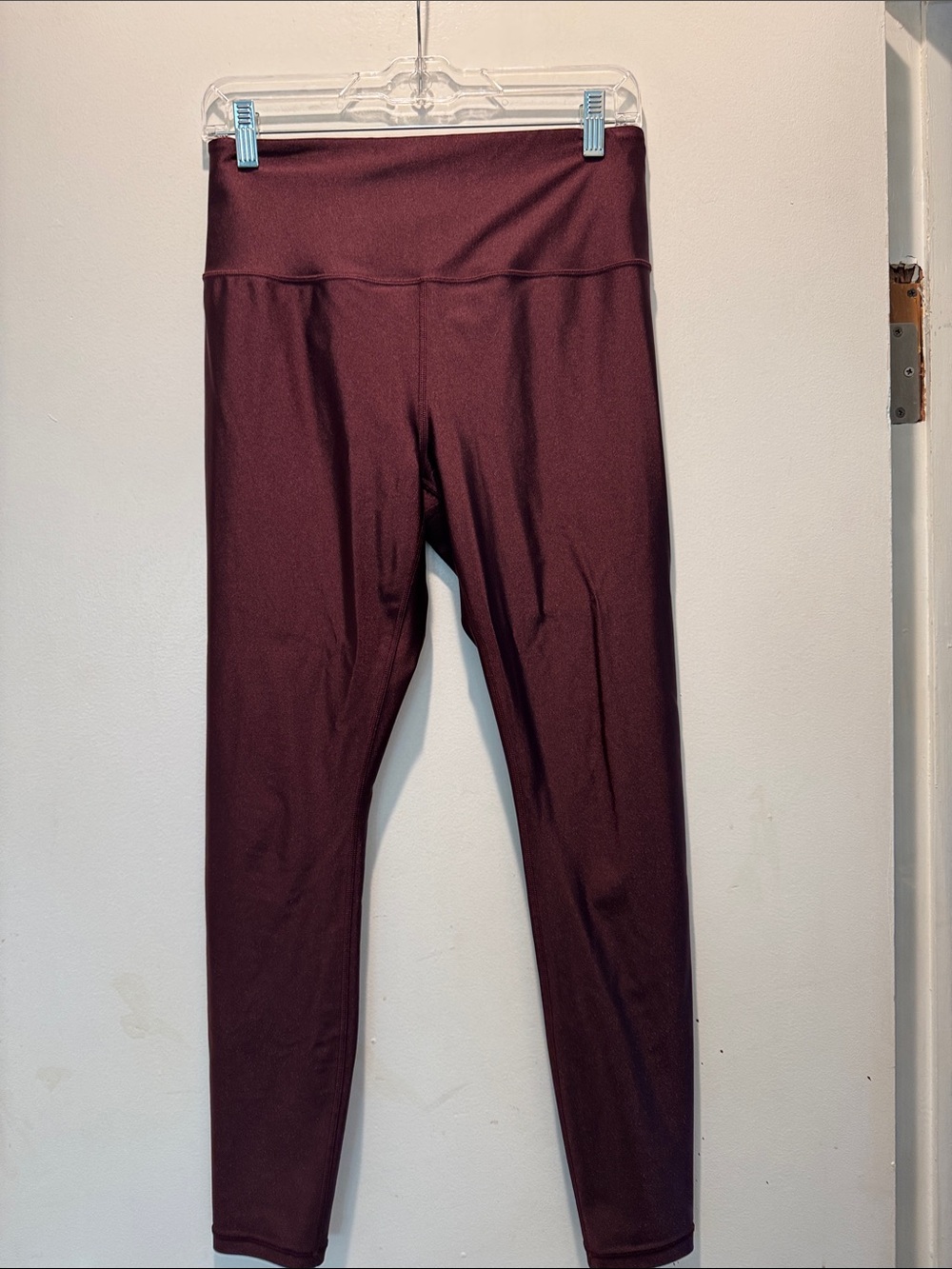Athleta Elation Sheen High-Waist 7/8 Burgundy Leggings